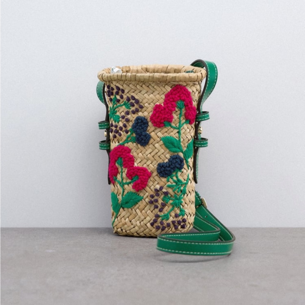 Raffia mini crossbody bag
